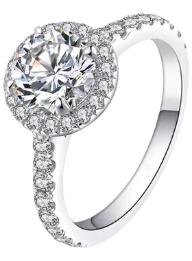 S925纯银莫桑钻四爪方糖戒指