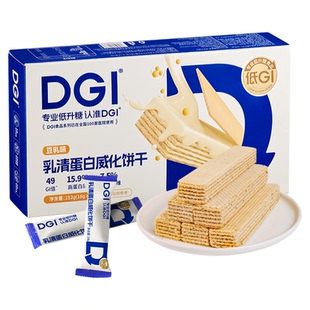 【159任选专区】DGI乳清蛋白棒豆乳威化无糖精代餐饱腹糖友零食