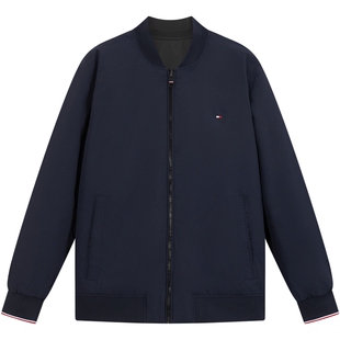 【防水】Tommy秋冬男装双面穿休闲轻薄棒球领飞行员棉服夹克外套