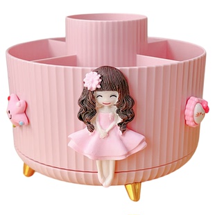 可爱米奇旋转大容量笔筒学生桌面文具收纳盒男孩女孩儿童书桌置物