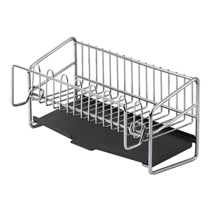 家图腾厨房304不锈钢抹布沥水架多功能置物架台面水槽窄边收纳架