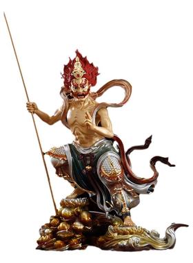 台湾纯铜面然大士佛像家用摆件