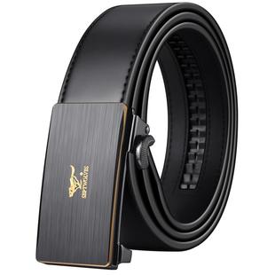 七匹狼皮带男内扣式自动扣内穿式真皮腰带品牌正品商务休闲潮裤带