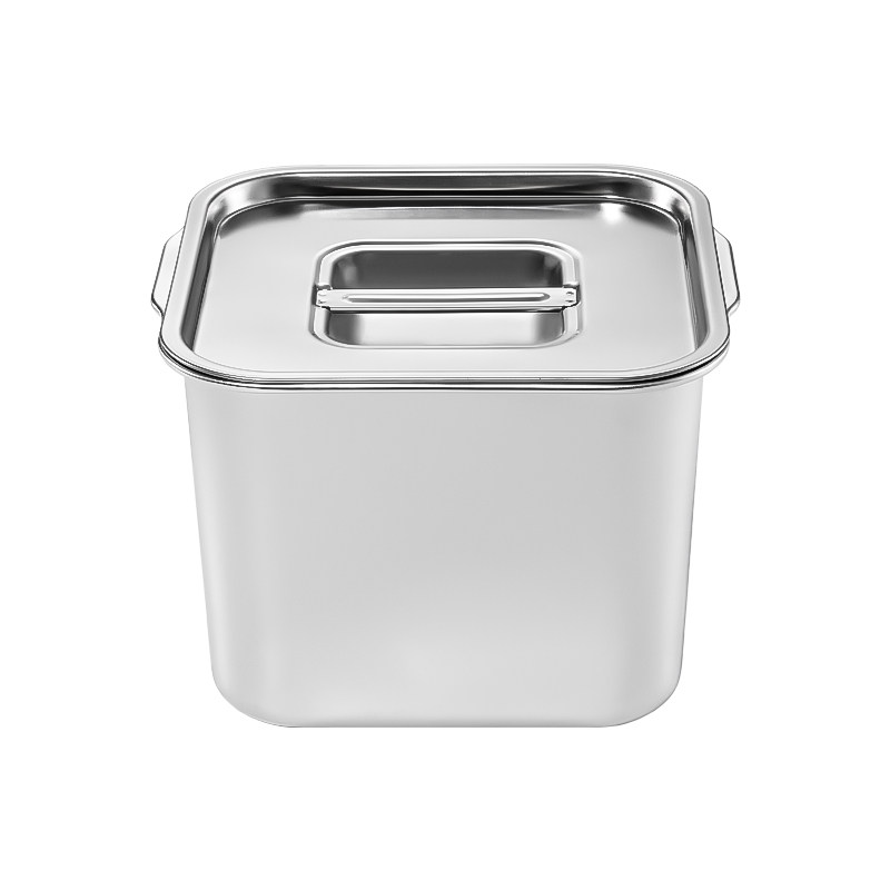 不锈钢盆碗方盆商用油盆304食品级盆子调料小盆家用厨房铁盆带盖