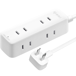 公牛两脚缝隙扁平插头贴墙插排扁头插座转换器超薄转换头转向插头