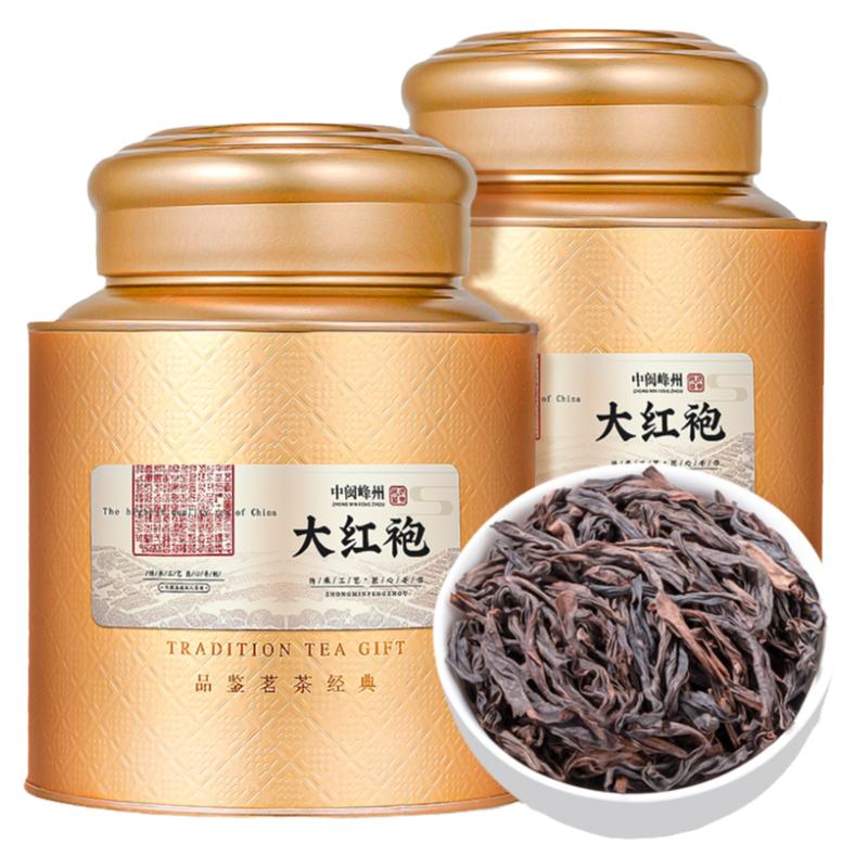 中闽峰州 特级大红袍茶叶 新茶 高山岩茶正宗浓香型乌龙茶400g