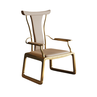 Mobeier 轻奢高端茶桌主人椅现代简约皮质酋长椅别墅办公室茶台椅