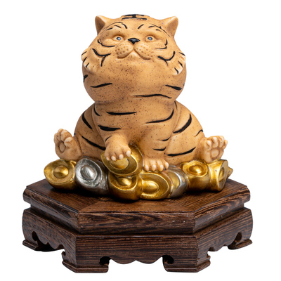 可爱小老虎摆件陶瓷生肖虎年桌面