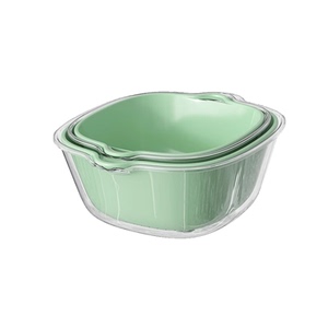 双层洗菜盆沥水篮八件套厨房客厅家用洗水果盘简约塑料淘菜菜篮子