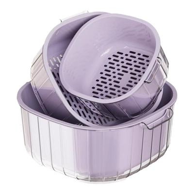 果盘大容量叠加双层设计细密沥水