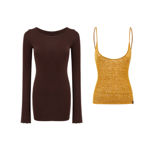 [GINGER]4muggle“懒懒姜饼人”真两件打底撞色上衣多穿法两件套