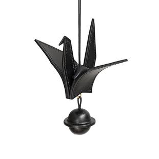 真皮千纸鹤汽车挂件纯手工植鞣革车载挂饰高级感汽车挂饰以凡手造