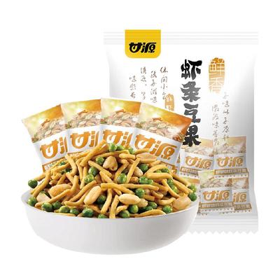 甘源虾味虾条豆果混合豆果零食