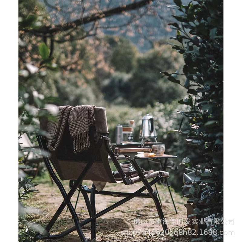 直销折叠躺椅户外野营椅便携铝质柚木扶手海狗椅沙滩写生休闲钓椅