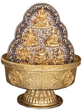 尼泊尔精美纯铜水财神摆件平安