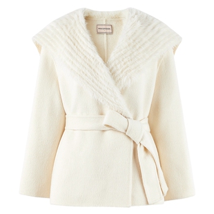 MISSCOCOON可可尼翻领毛呢外套女2025冬新款慵懒风通勤绵羊毛大衣