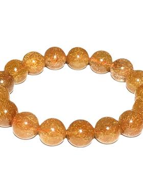 天然金发晶手链黄铜发手串实物