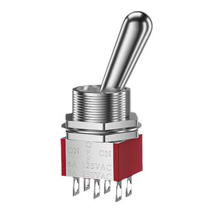钮子开关带防水帽12mm拨动摇头臂双向扭纽子6脚2/3档自复位自锁