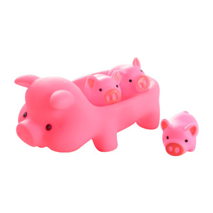 捏捏叫搪胶粉色小猪婴儿童捏响戏水黄鸭子母漂浮青蛙宝宝洗澡玩具