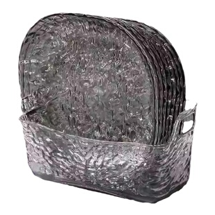 轻奢简约冰川纹家用吐骨碟餐桌垃圾盘碟网红透明桌面水果碟小盘子