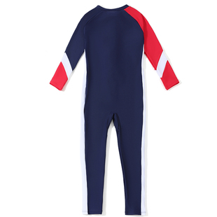 乔丹儿童泳衣男童2025新款连体长袖防晒游泳衣速干专业游泳衣男款