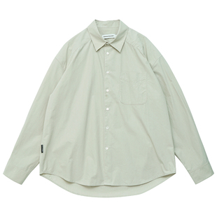 FERMENTEDSHIRT/鼠尾草灰&橄榄绿宽松落肩休闲长袖衬衫