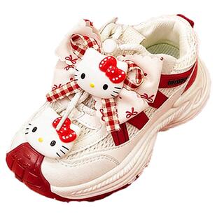 官网C&K女童鞋子2026新款春季儿童红色运动老爹鞋女孩可爱小白鞋