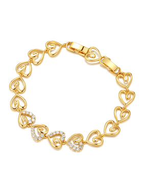 旭平爱心手链女轻奢小众设计高级感镂空心形手饰七夕礼物送女友