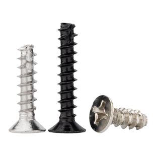 KT 304不锈钢/黑锌/镀镍加硬十字沉头割尾自攻小螺丝平头平尾螺钉