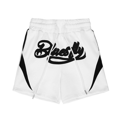 熊猫配色美式运动短裤男精梳棉