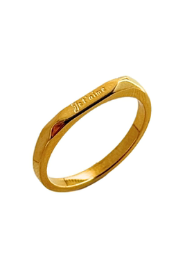 冷淡风法语我爱你字母戒指不掉色