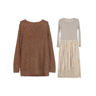 TALASA商场同款针织羊毛两件套连衣裙2025年秋慵懒风设计文艺气质