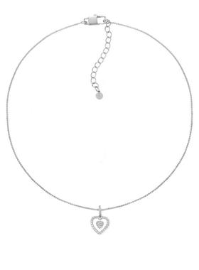 S.S.V.珐琅桃心锆石项链