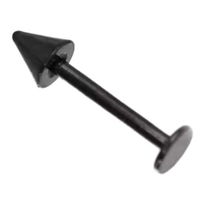 Shinma 医用钛钢耳钉唇钉耳骨钉恶魔黑色尖锥外螺纹基础穿刺铆钉