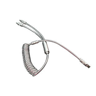 汽车载一拖二数据线高级银充电线TypeC快充适用华为苹果15carplay