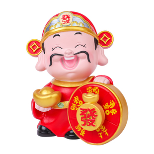 财神爷桌面摆件创意高档办公室好运转转解压招财玄学小摆件装饰品