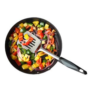 德国Seacreating厨房餐具加厚黑色橡胶长柄漏油锅铲平铲煎铲漏铲