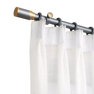 窗帘杆罗马杆静音铝合金单杆双杆打孔杆子顶装轨道加厚支架配件杠