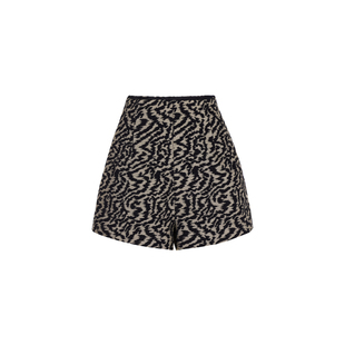 XULU原创秋季新款提花针织性感野性棕黑虎纹百搭高腰显瘦A字短裤