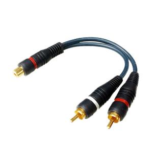 一分二音频线RCA母转公莲花功放音响线一母两公双头AV转换视频线