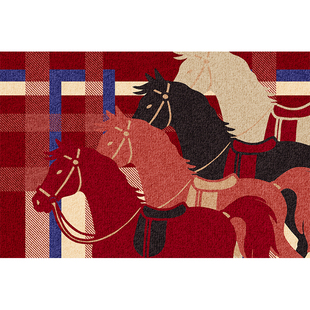 入户门丝圈地垫2026新款马年红色pvc脚垫防滑刮沙地毯进门口耐脏