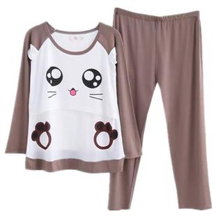 春秋哺乳外出时尚孕妇睡衣夏季产后喂奶薄款吸汗套装女纯棉月子服