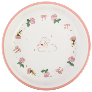 蓝莲花家居碗个人专用女生可爱的碗陶瓷干饭人饭碗好看的碗家用款