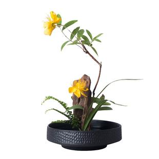 中式插花器皿花器剑山日式盆盘禅意小原流花道花盘复古剑山插花器