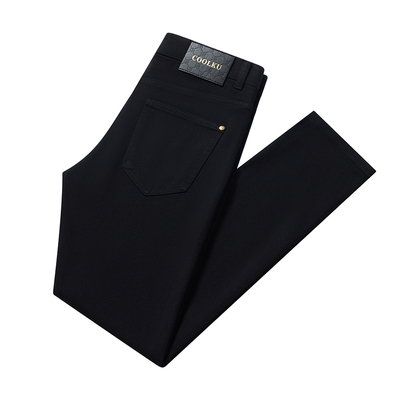 秋冬加厚加绒男士小直筒牛仔裤