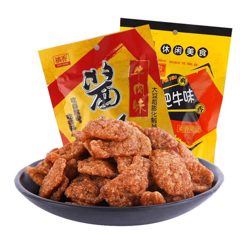 禛香香菇肥牛味80g大袋零食素肉辣条素牛肉干豆制品真香食品大全