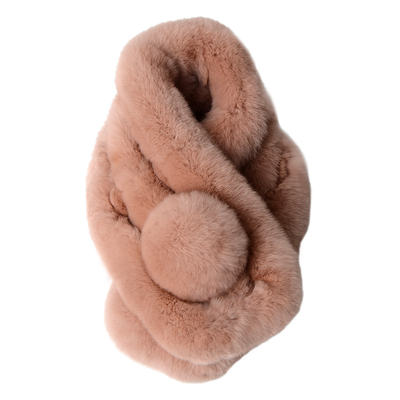 真毛兔毛少女儿童皮草套头围巾