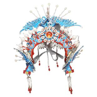 定制仿点翠三凤冠打金枝公主戏曲头饰点绸盔帽越剧花旦戏服配饰品