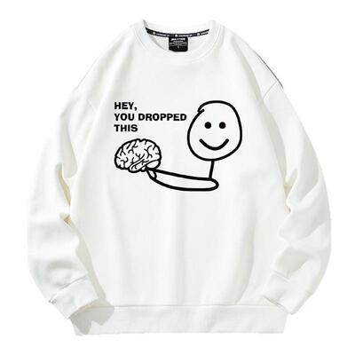 美式嘲讽讽刺脑残搞笑运动帽衫卫衣恶搞设计没带脑子套头圆领衣服