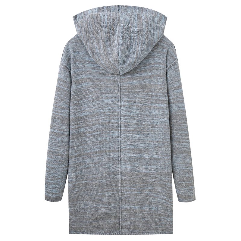 2026秋冬薄款针织衫男长款连帽衫开衫毛衣外套Men's knitted coat
